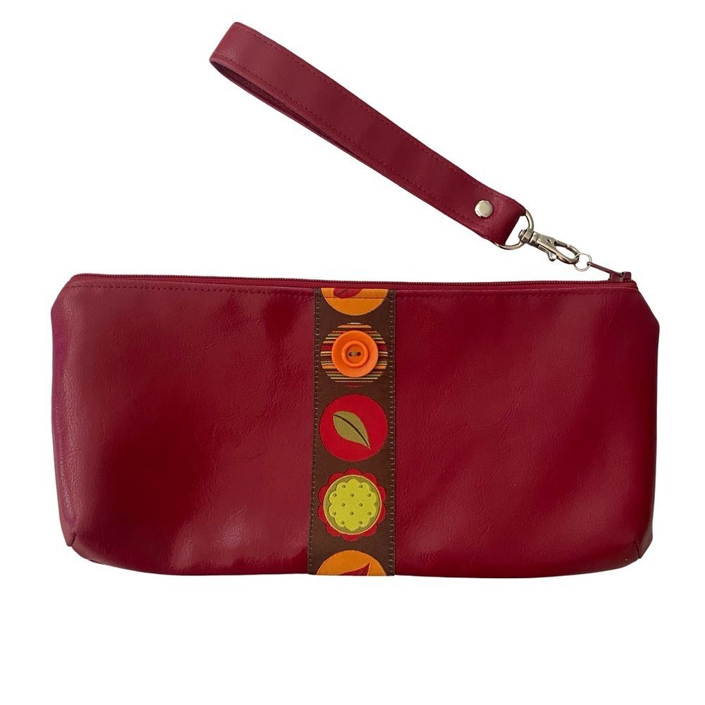 Laura Bee Designs Wristlet Clutch Ribbon Detail Red